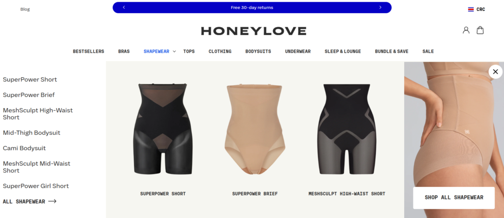 honeylove website screenshot