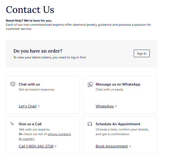 Blue Nile Shopping Experience and Expert Support