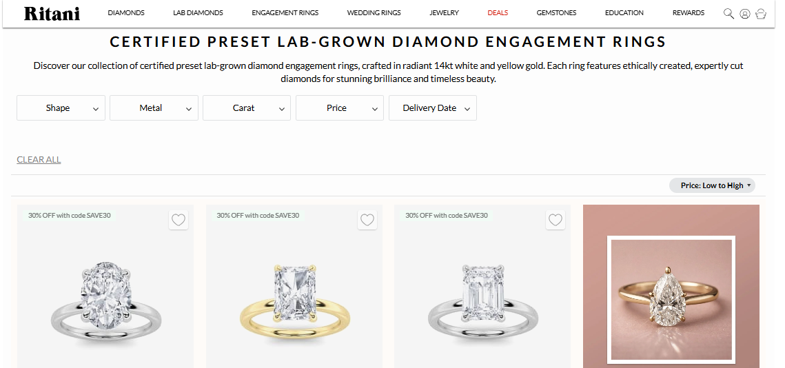 Ritani Diamond Selection and Certification