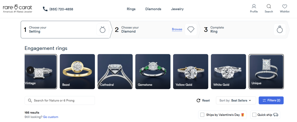 rare carat customize ring