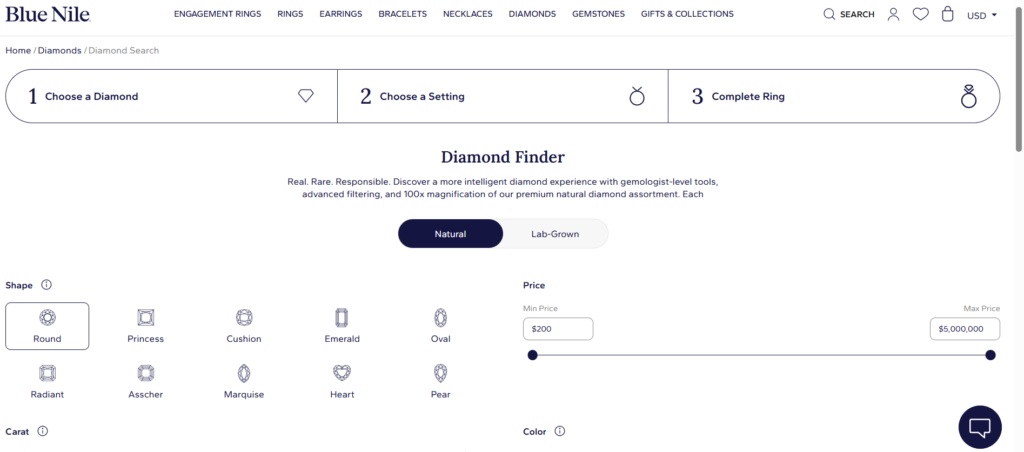 blue nile natural diamonds