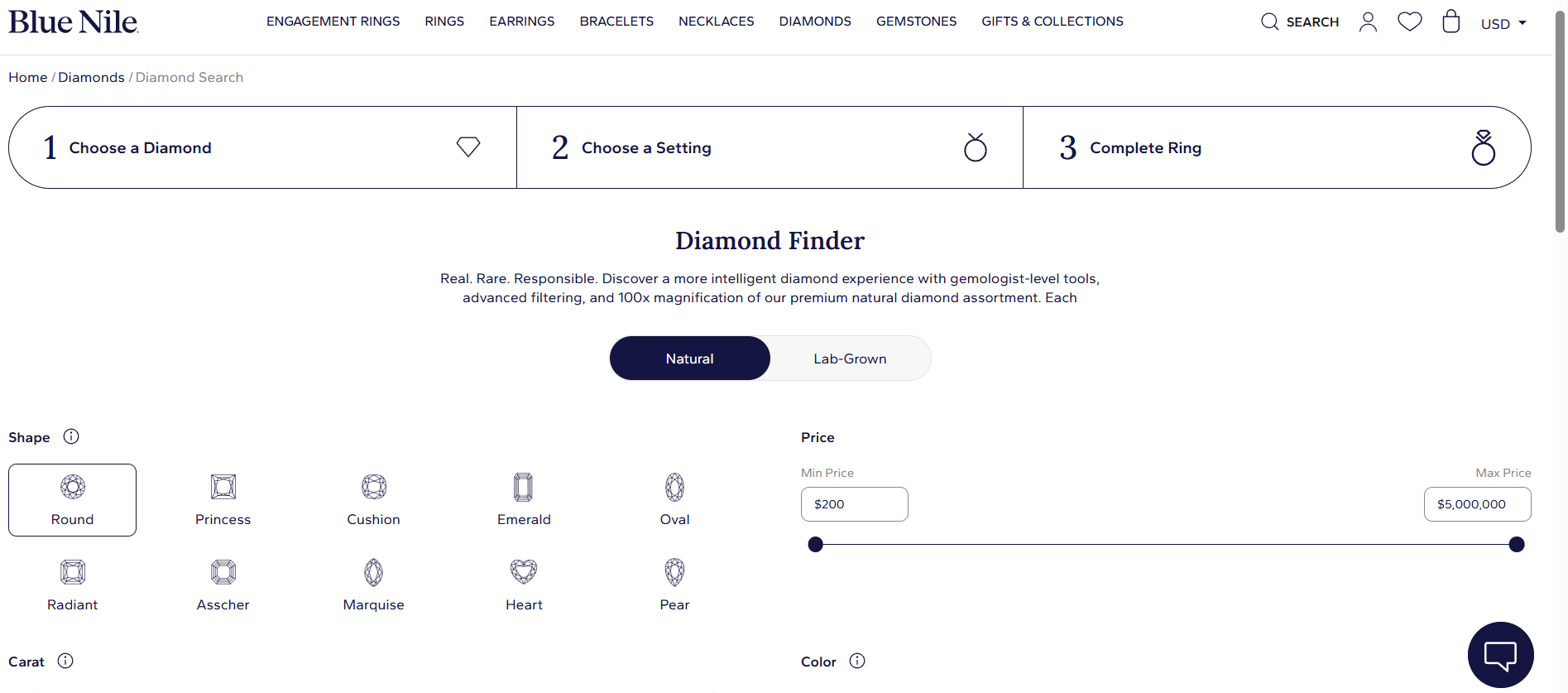 blue nile natural diamonds
