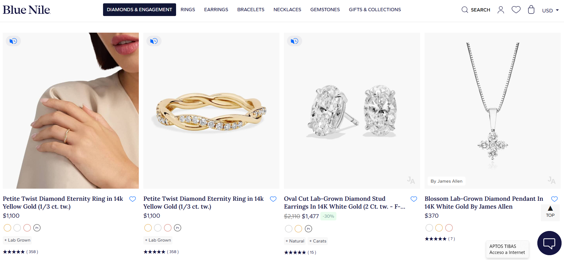blue nile gifts for her