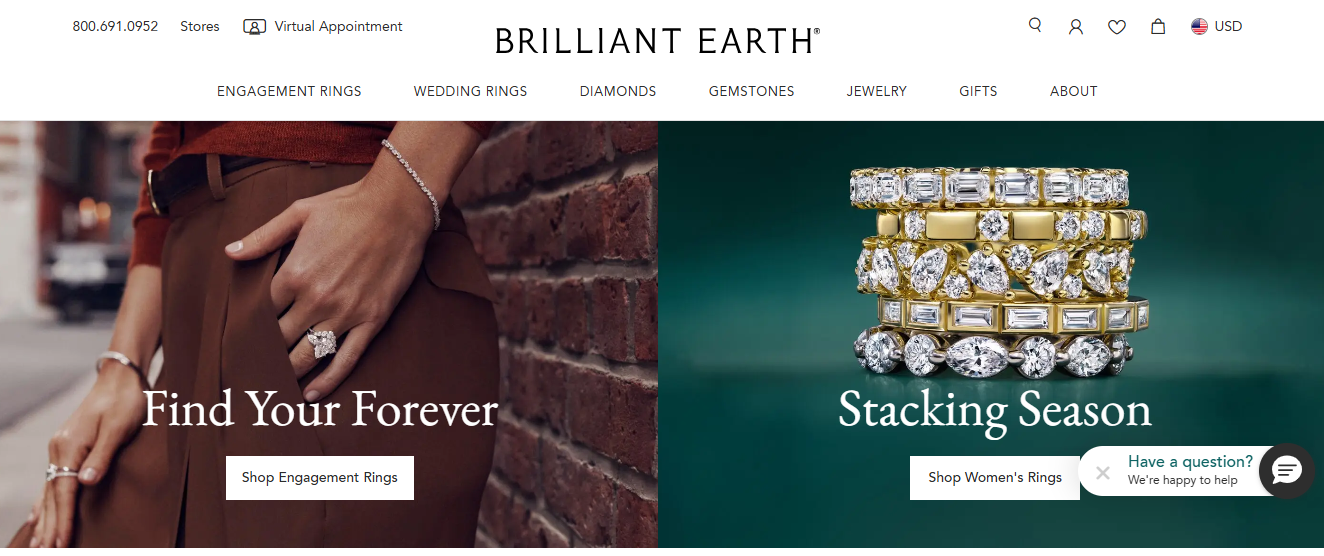 Brilliant Earth: Best for Colored Radiant Cut Stones